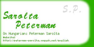 sarolta peterman business card